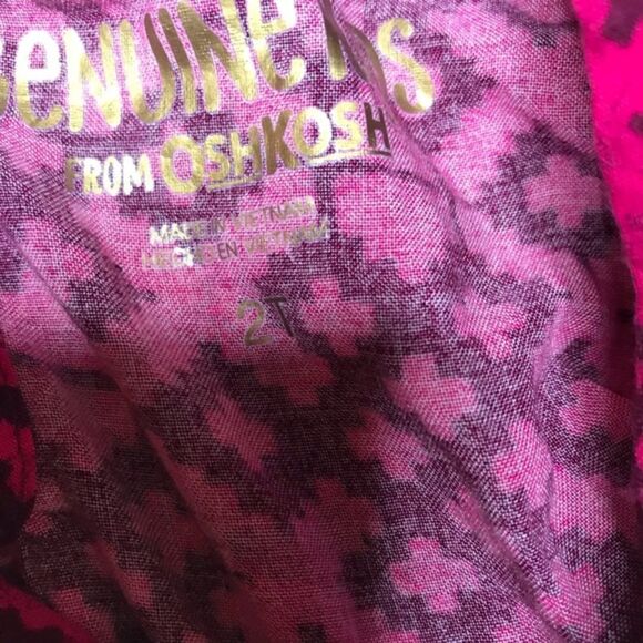 genuine Kids By Oshkosh Peplum Raspberry Blouse - Picture 5 of 6